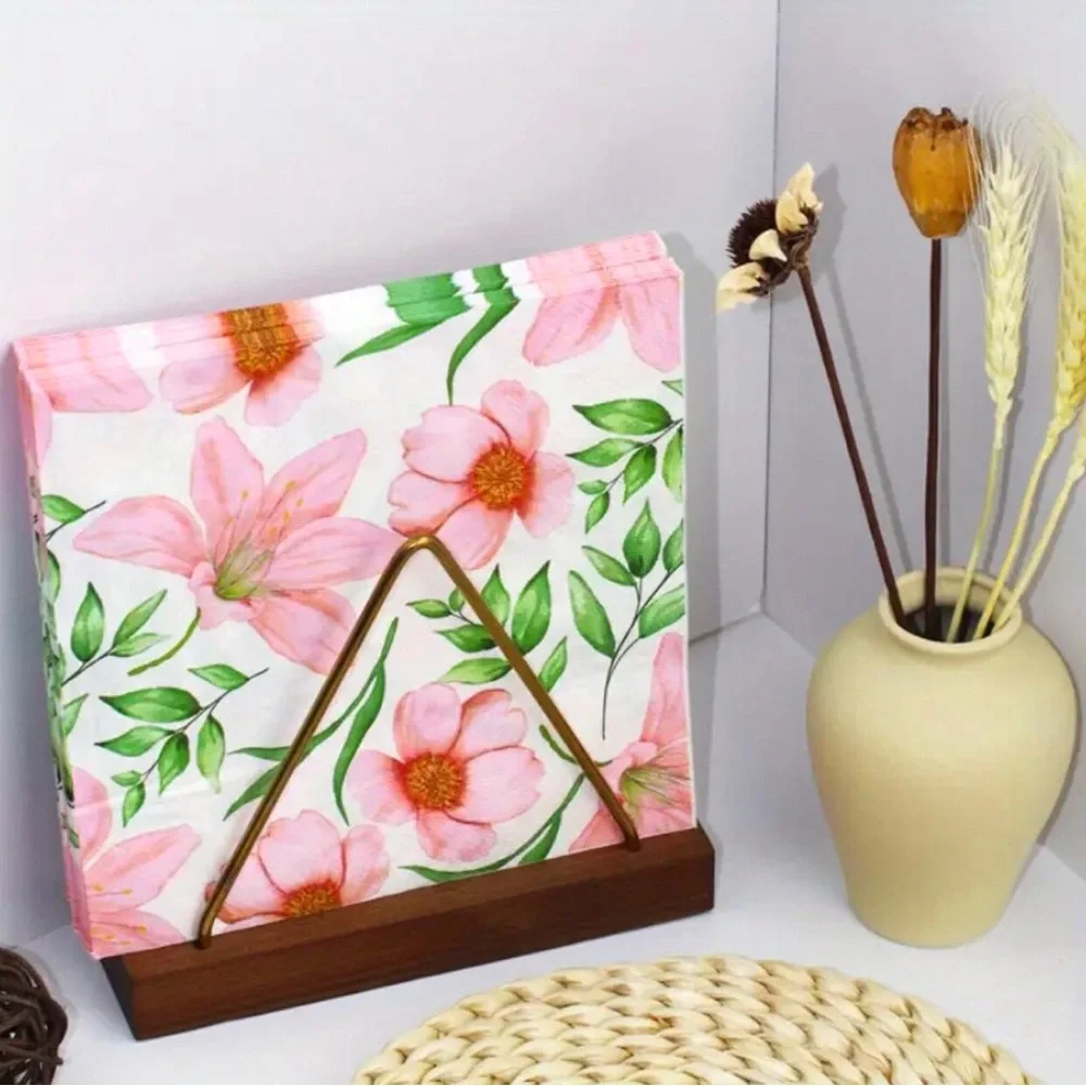 Boutique Floral Pink and Green 3-ply Luncheon Paper Napkins, 20 ct